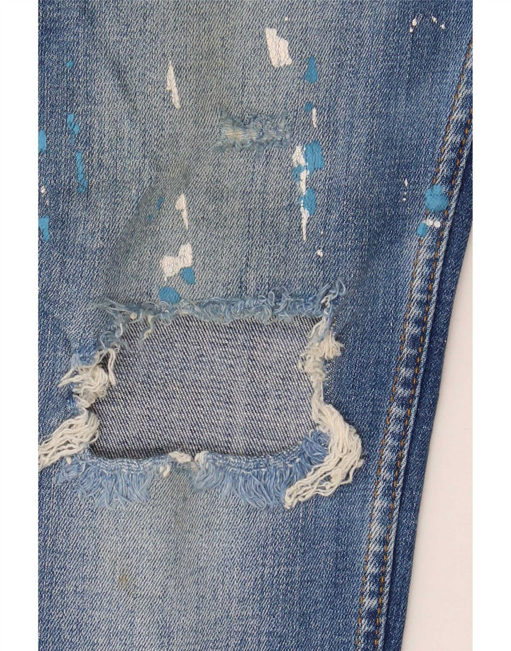 Zara Herre Distressed Slim Jeans EU 38 Small W30 L30 Blue Cotton