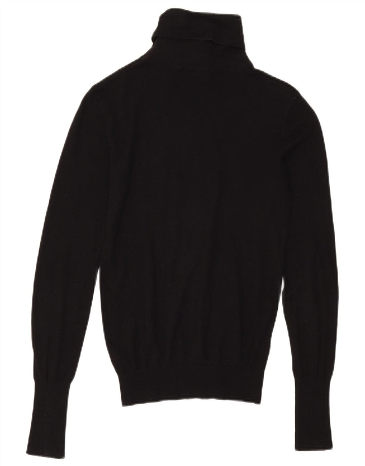 Zara Dame Roll Neck Jumper Sweater UK 10 Small Black Modal
