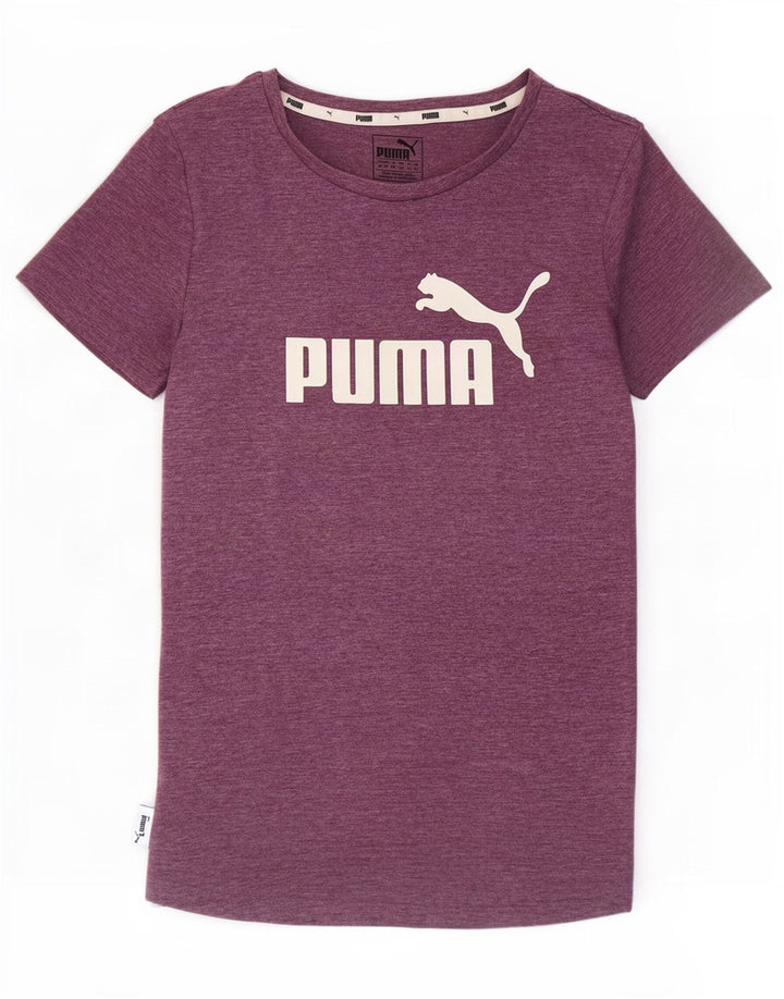 Puma Grafisk T-Shirt Top UK 12 Medium Lilla Polyester
