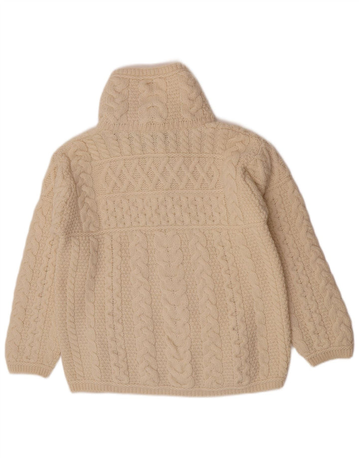 Aran Crafts Dame Cardigan Sweater med fuld lynlås UK 16 Large Off White