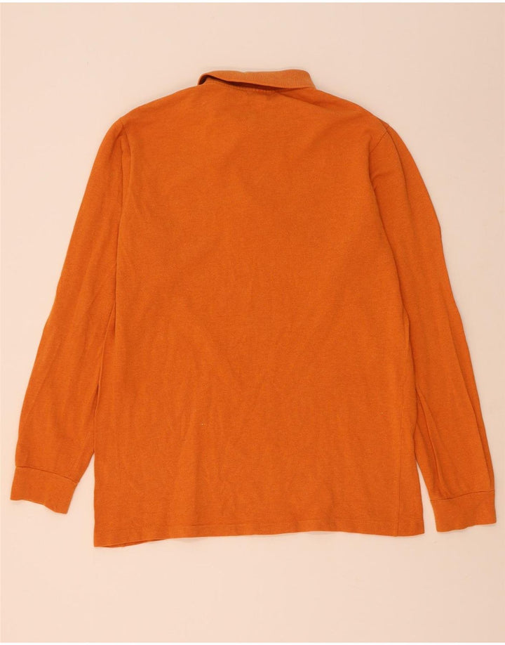 Lacoste Langærmet Poloskjorte til mænd Størrelse 4 Medium Orange Bomuld