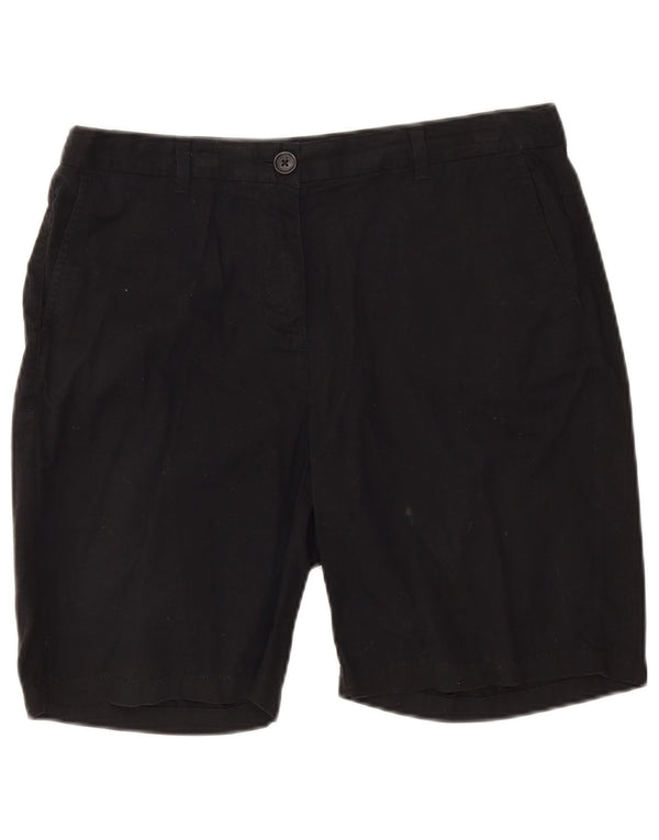 Marks & Spencer Chino Shorts til kvinder UK 12 Medium W30 Sort Bomuld