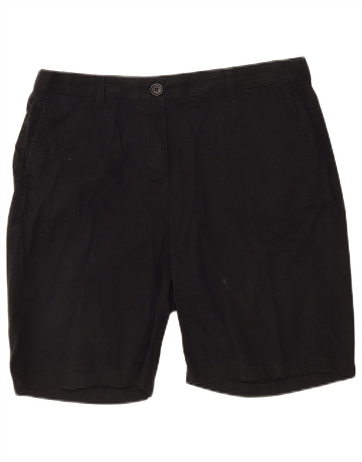 Marks & Spencer Chino Shorts til kvinder UK 12 Medium W30 Sort Bomuld