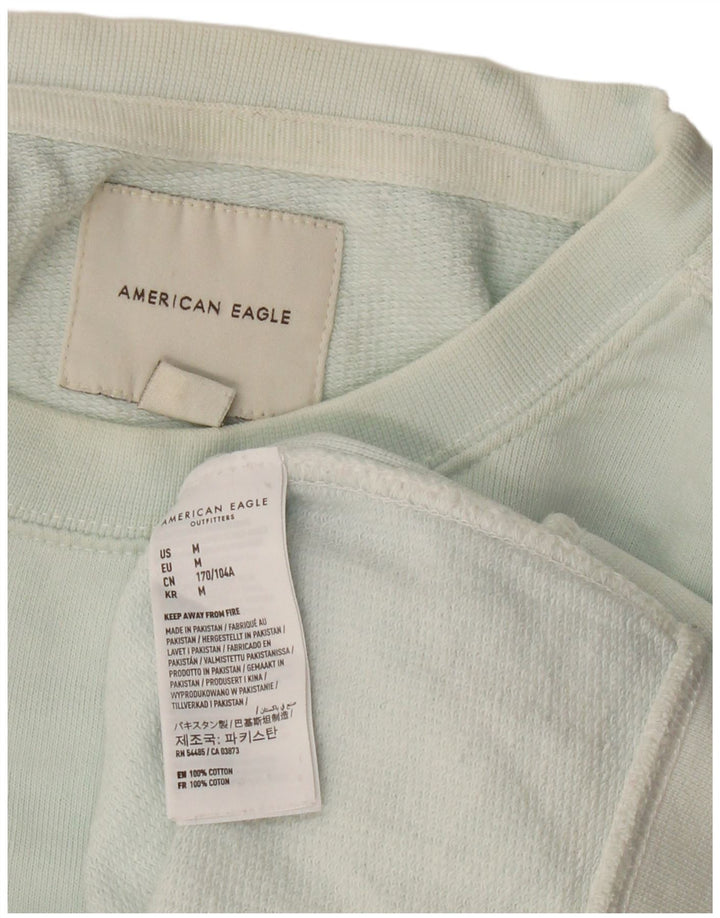 AMERICAN EAGLE Herre Grafisk Sweatshirt Jumper Medium Blå Bomuld
