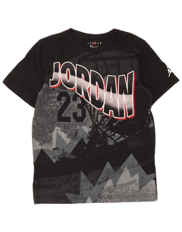 Jordan Boys Air Graphic T-Shirt Top 12-13 Years Large Black Cotton