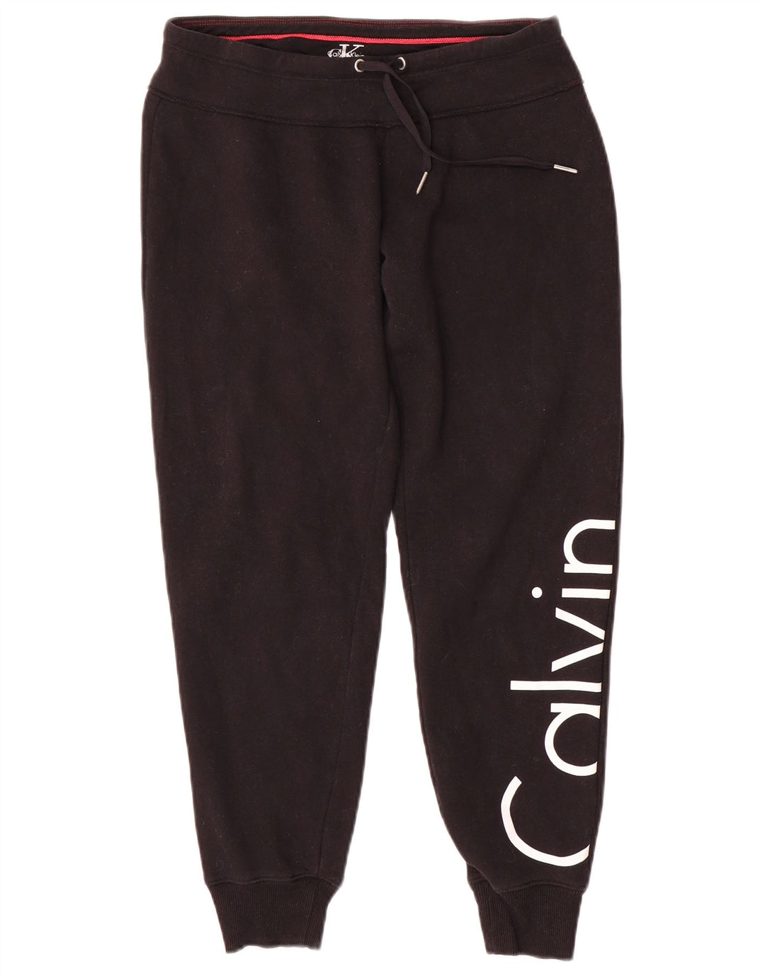 CALVIN KLEIN Graphic Tracksuit Bukser til kvinder Joggers UK 10 Small Black