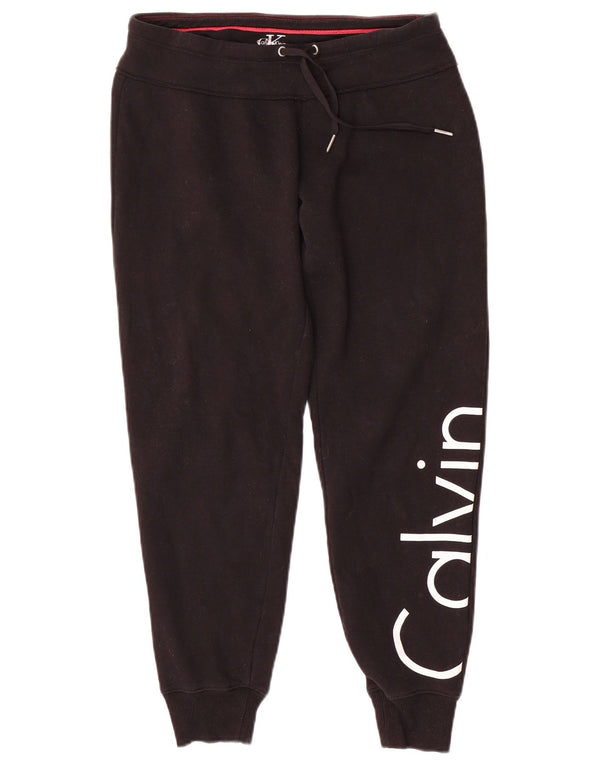CALVIN KLEIN Graphic Tracksuit Bukser til kvinder Joggers UK 10 Small Black