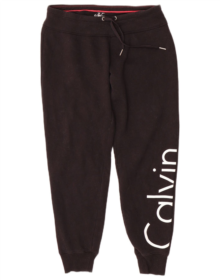 CALVIN KLEIN Graphic Tracksuit Bukser til kvinder Joggers UK 10 Small Black