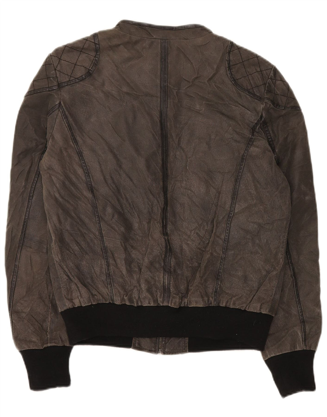 MAZE Herre Ruskind Bomber Jacket UK 38 Medium Grey Læder