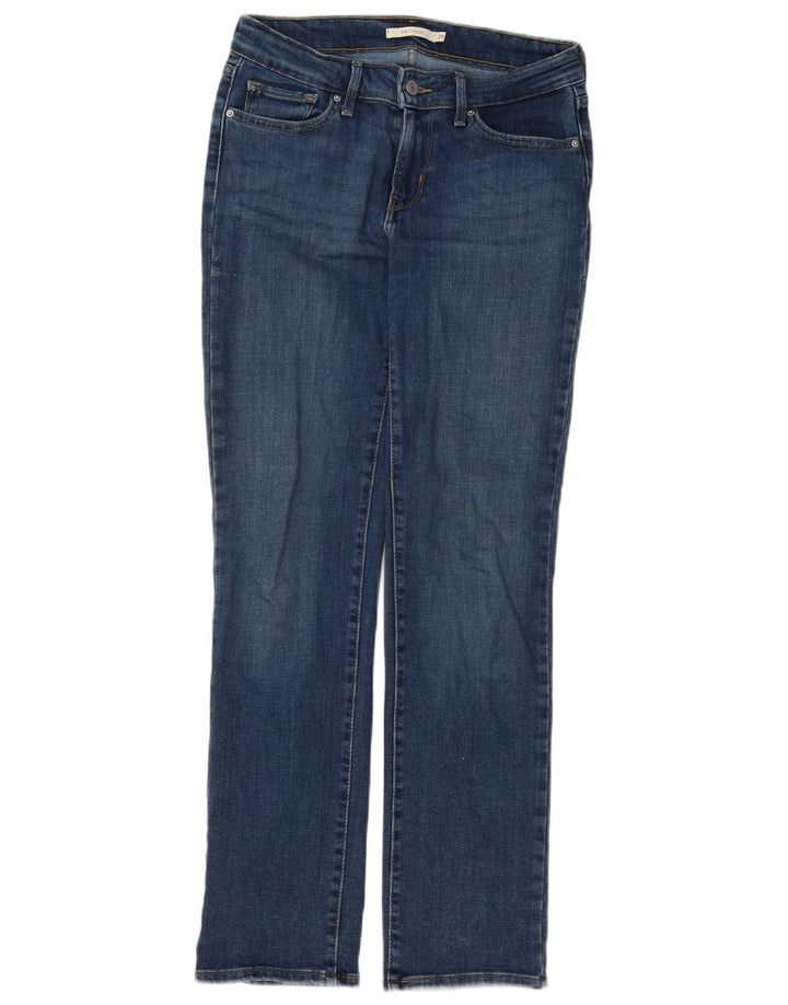 LEVI'S Womens 714 Straight Jeans W29 L30 Blue Cotton