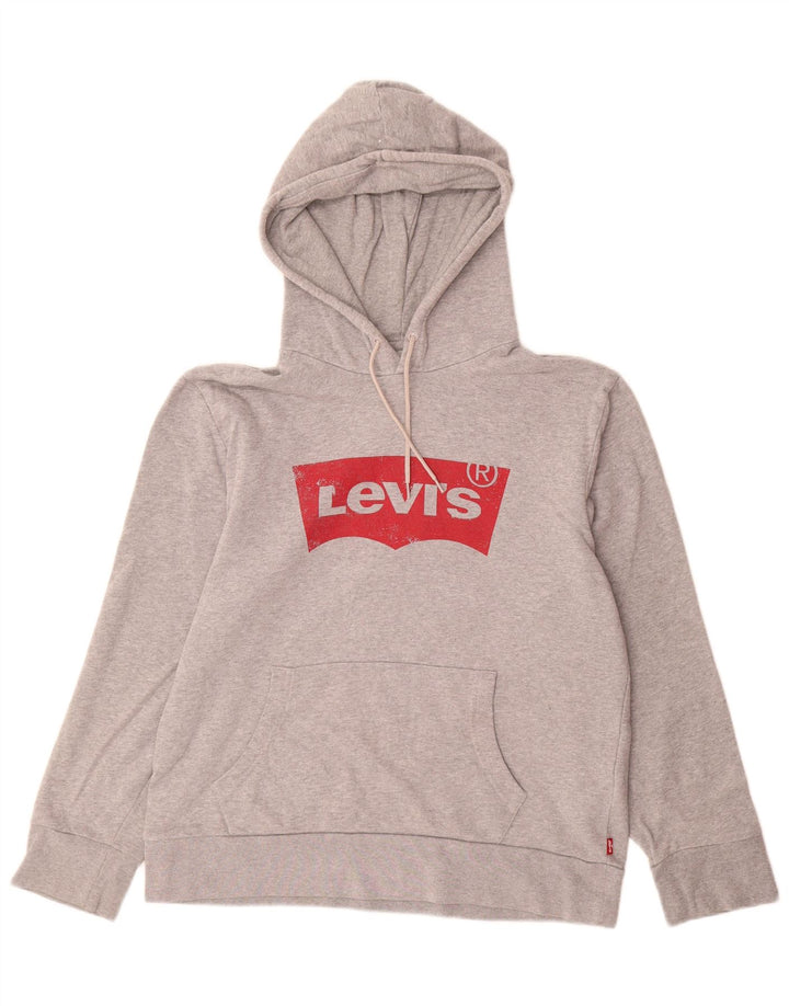LEVI'S Grafisk hættetrøje til mænd mellemgrå bomuld