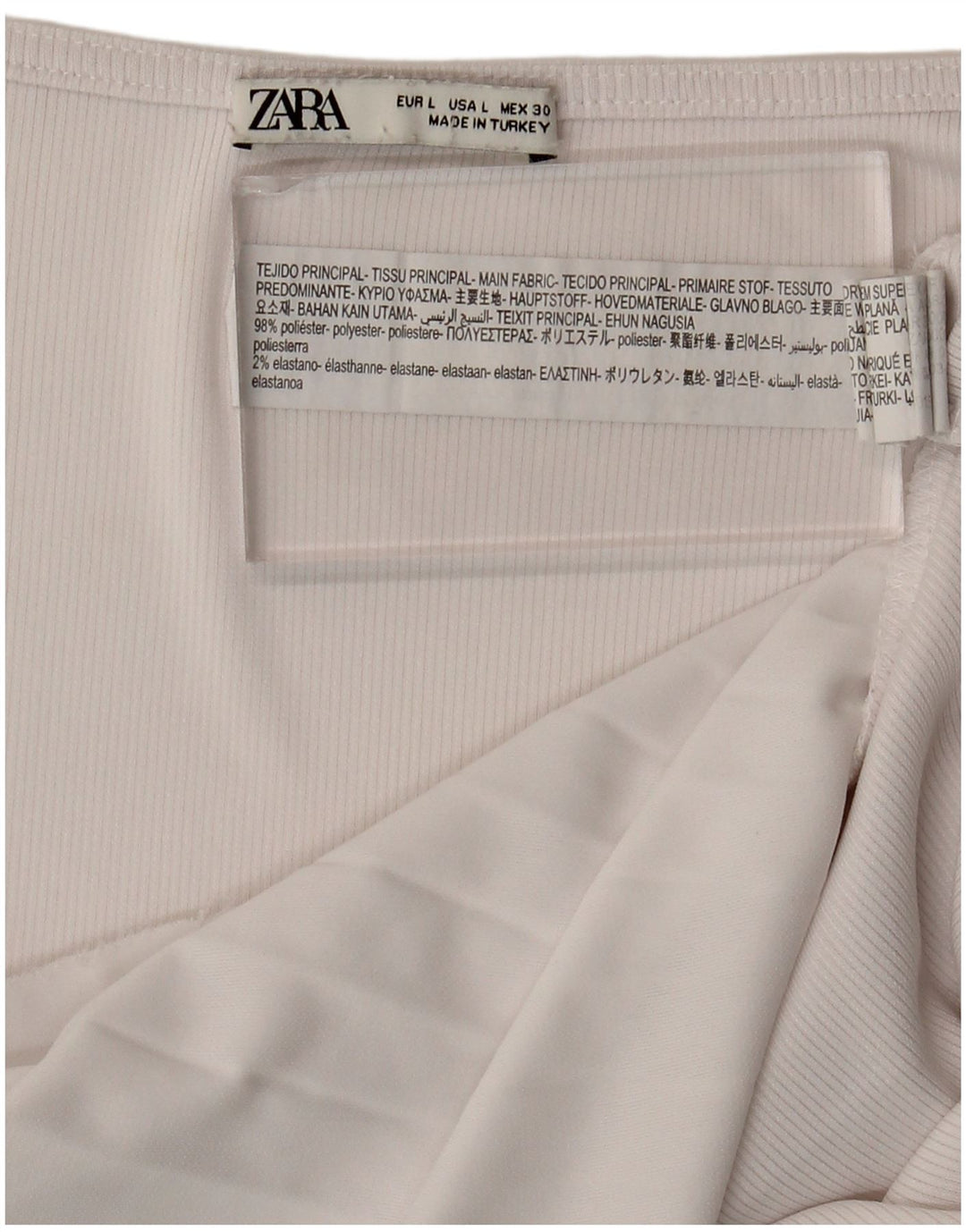 Zara Dame Bluse Top UK 16 Large White Polyester