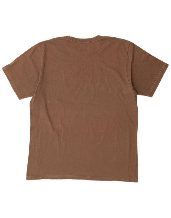Nautica Herre Grafisk T-Shirt Top Medium Brun Bomuld