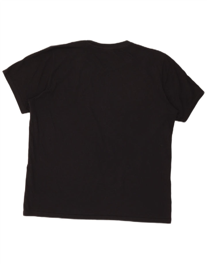 Champion Herre Grafisk T-Shirt Top Medium Sort Bomuld