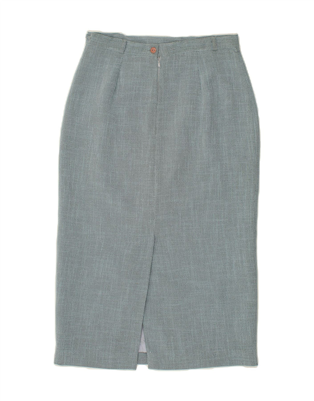 VINTAGE Womens Midi Skirt UK 14 Large W32  Blue Polyester Vintage Vintage and Second-Hand Vintage from Messina Hembry 