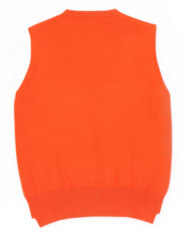 Zara Dame Vest Tank Top UK 14 Large Orange Viscose