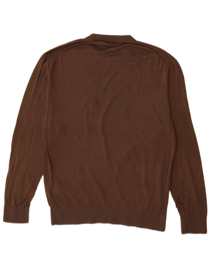 Zara Herre sweater med rund hals, medium brun bomuld