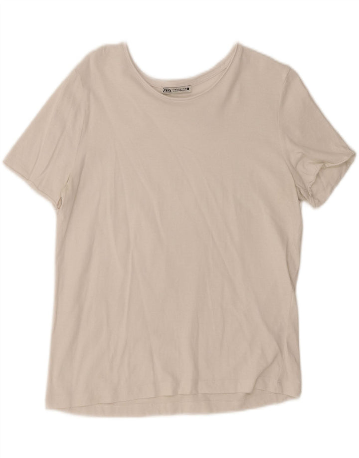 ZARA Womens T-Shirt Top UK 12 Medium White Vintage Zara and Second-Hand Zara from Messina Hembry 