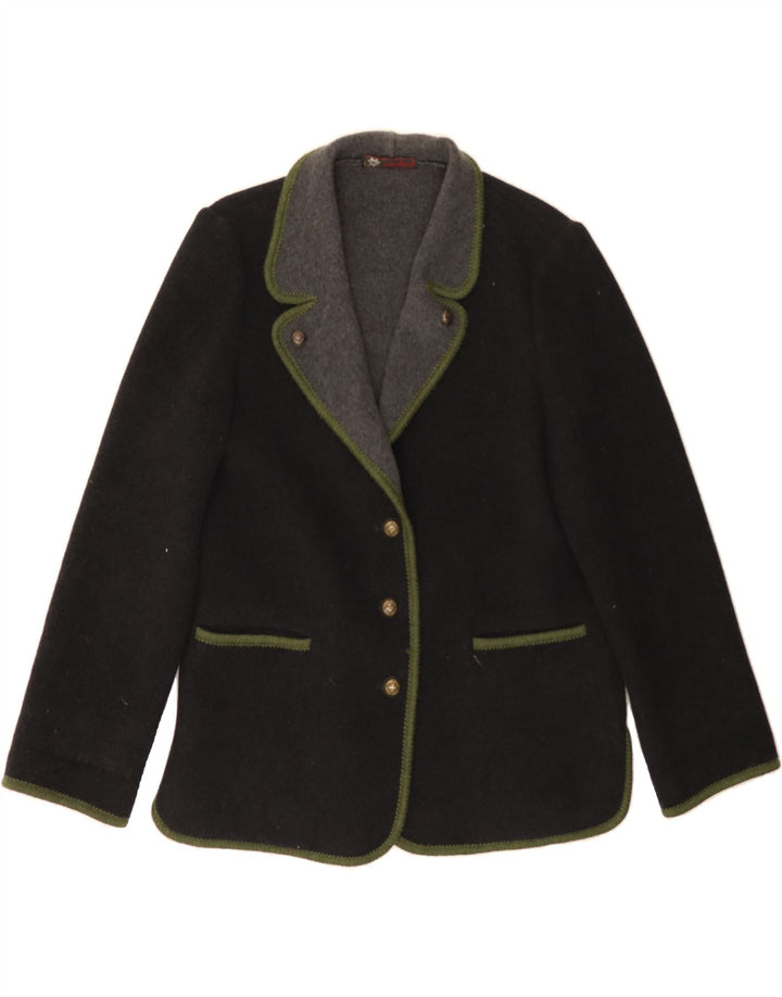 STEINBOCK Womens 3 Button Blazer Jacket UK 14 Medium Black Vintage Steinbock and Second-Hand Steinbock from Messina Hembry 
