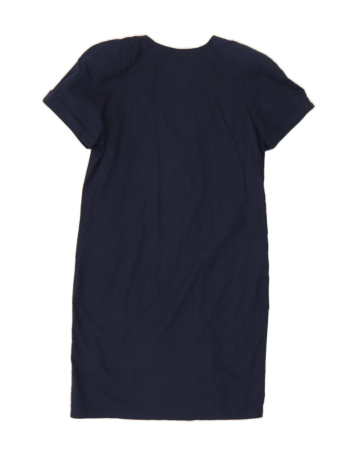 VINTAGE Womens Shift Dress IT 44 Medium Navy Blue Cotton Vintage Vintage and Second-Hand Vintage from Messina Hembry 