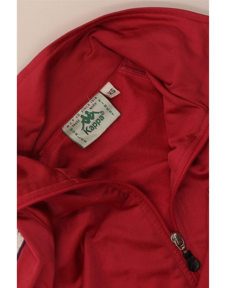 Kappa Womens Grafisk Oversized træningsdragt Topjakke UK 6 XS Rød Colourblock