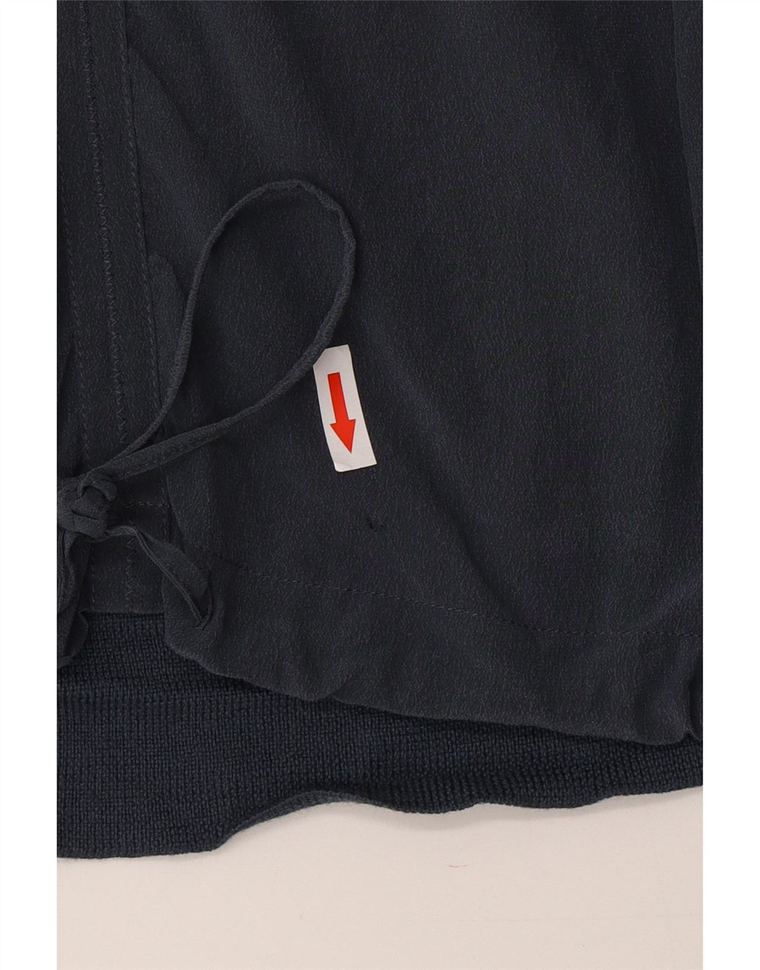 Jigsaw Womens Front Tie Top Langærmet UK 16 Large Navy Blue Silk