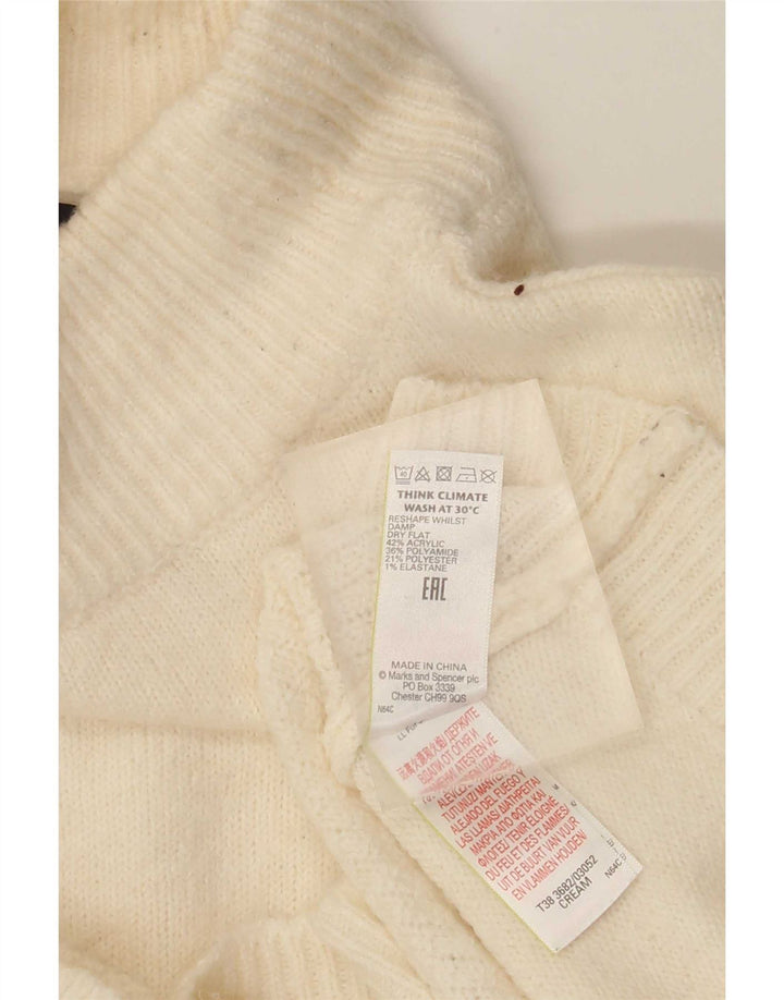 Marks & Spencer Dame Turtle Neck Jumper Sweater UK 10 Small Beige