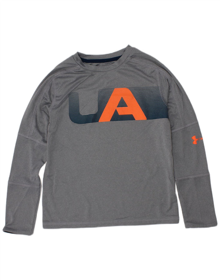 Under Armour Boys Grafisk Top Langærmet 6-7 år XS Grå