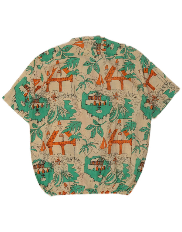 Vintage herre skøre mønster skjorte størrelse 41/42 Stor flerfarvet hawaiiansk