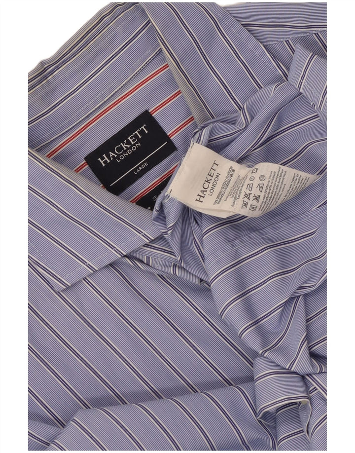 Hackett Herre Slim Fit skjorte Stor blå stribet bomuld