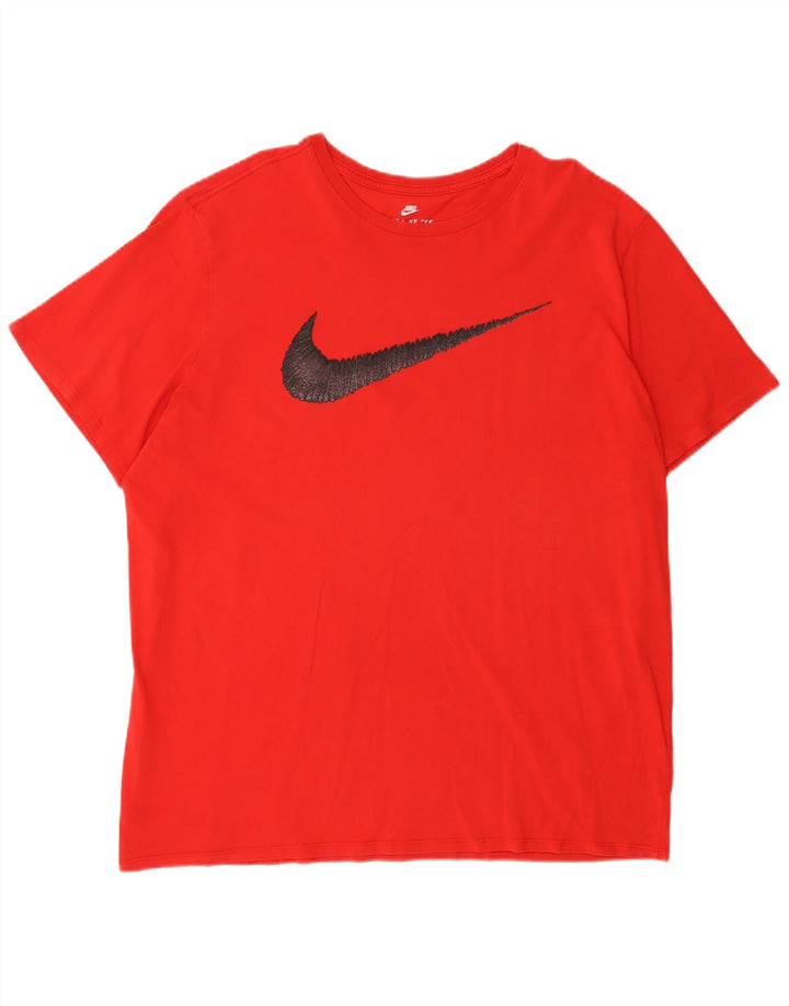 Nike Herre Athletic Cut Grafisk T-Shirt Top 2XL Rød