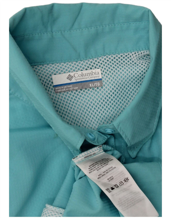 Columbia dameskjorte UK 18 XL turkis polyester