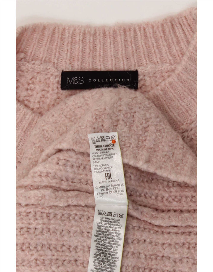 Marks & Spencer dame sweater med rund hals i overstørrelse UK 14 Medium Pink