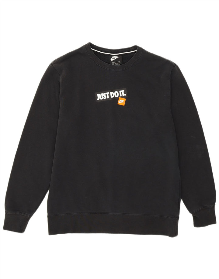 NIKE grafisk sweatshirt til mænd XS Sort bomuld