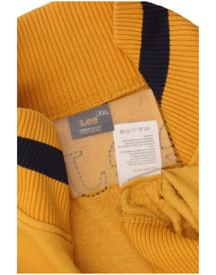 Lee Herre Grafisk Zip Neck Sweatshirt Jumper 2XL Gul Bomuld
