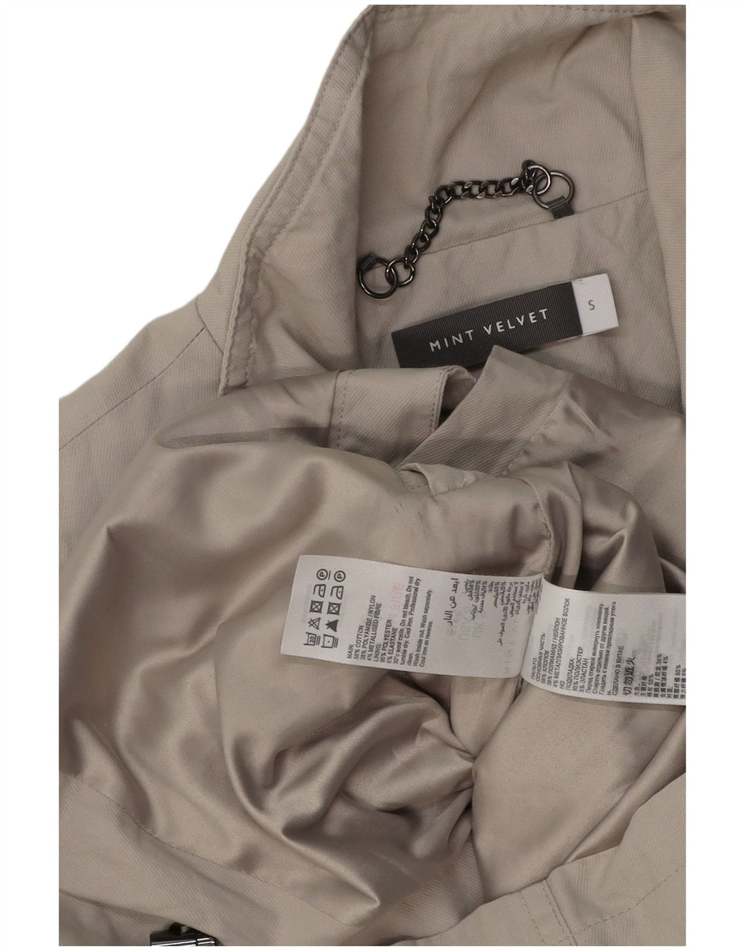 MINT VELVET Dame Utility Jacket UK 10 Small Grey Bomuld