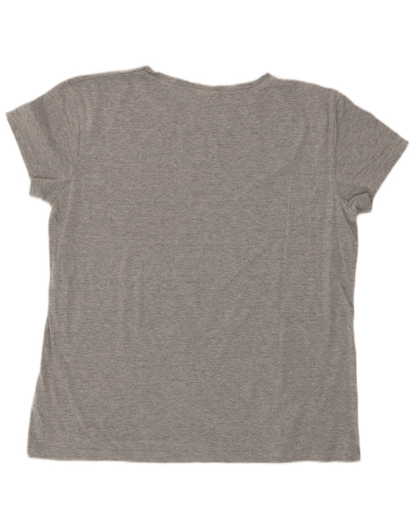 Lotto Dame T-Shirt Top UK 18 XL Grå Flecked Bomuld