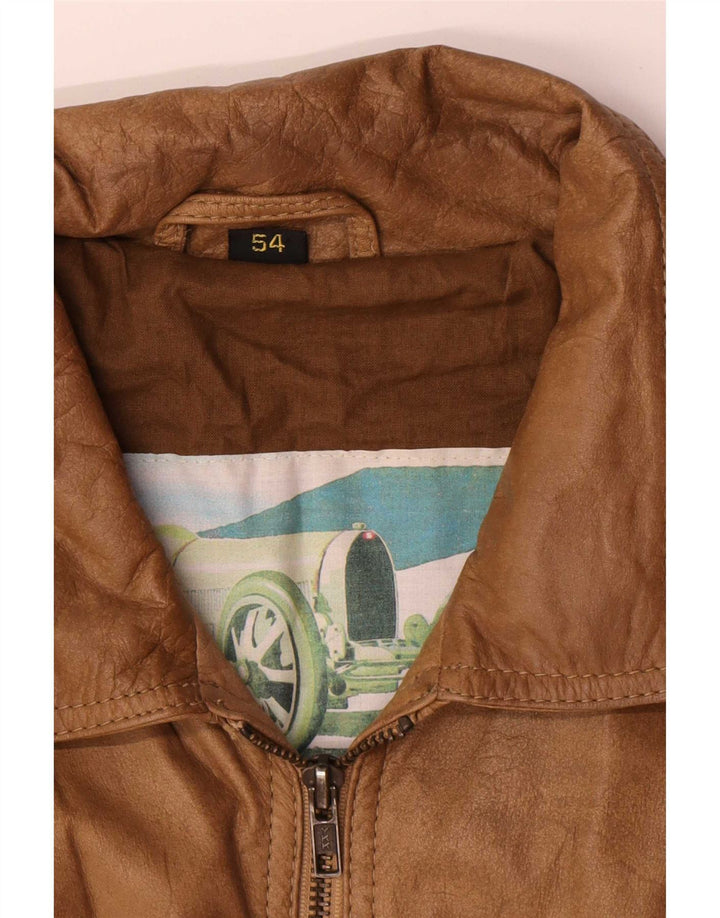 Vintage herre læderjakke IT 54 2XL Brun