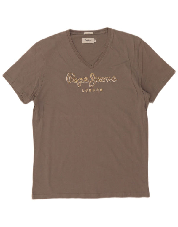 PEPE Jeans Herre Slim Grafisk T-Shirt Top Medium Grå