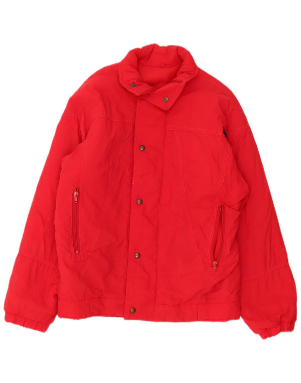 Vintage Mens Padded Jacket UK 44 2XL Red Polyamide
