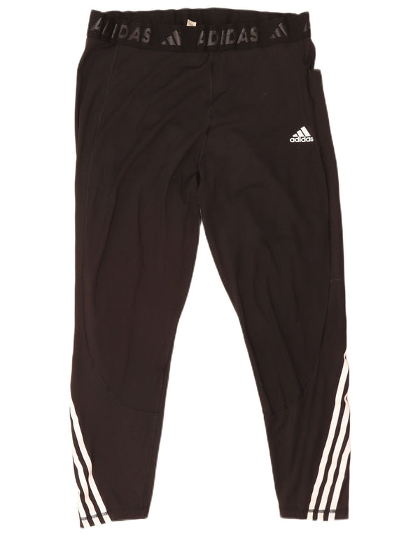 Nike Dame Grafiske Leggings UK 24/26 2XL Sort Bomuld