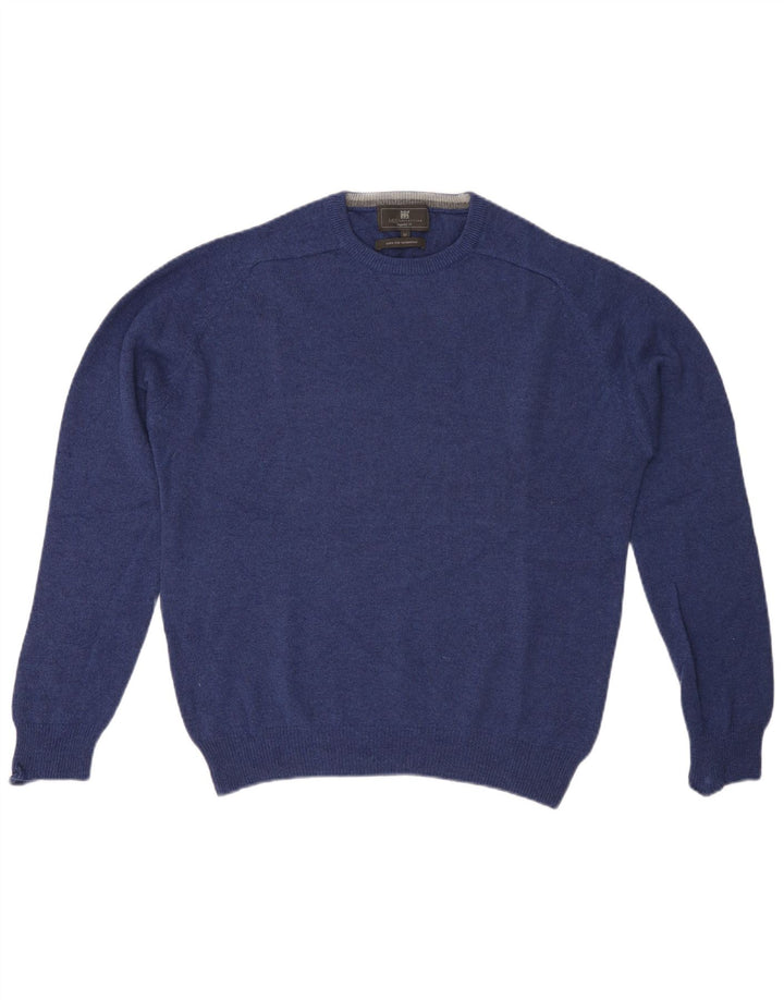 Marks & Spencer Herre Regular Fit Crew Neck sweater Medium Blue Wool