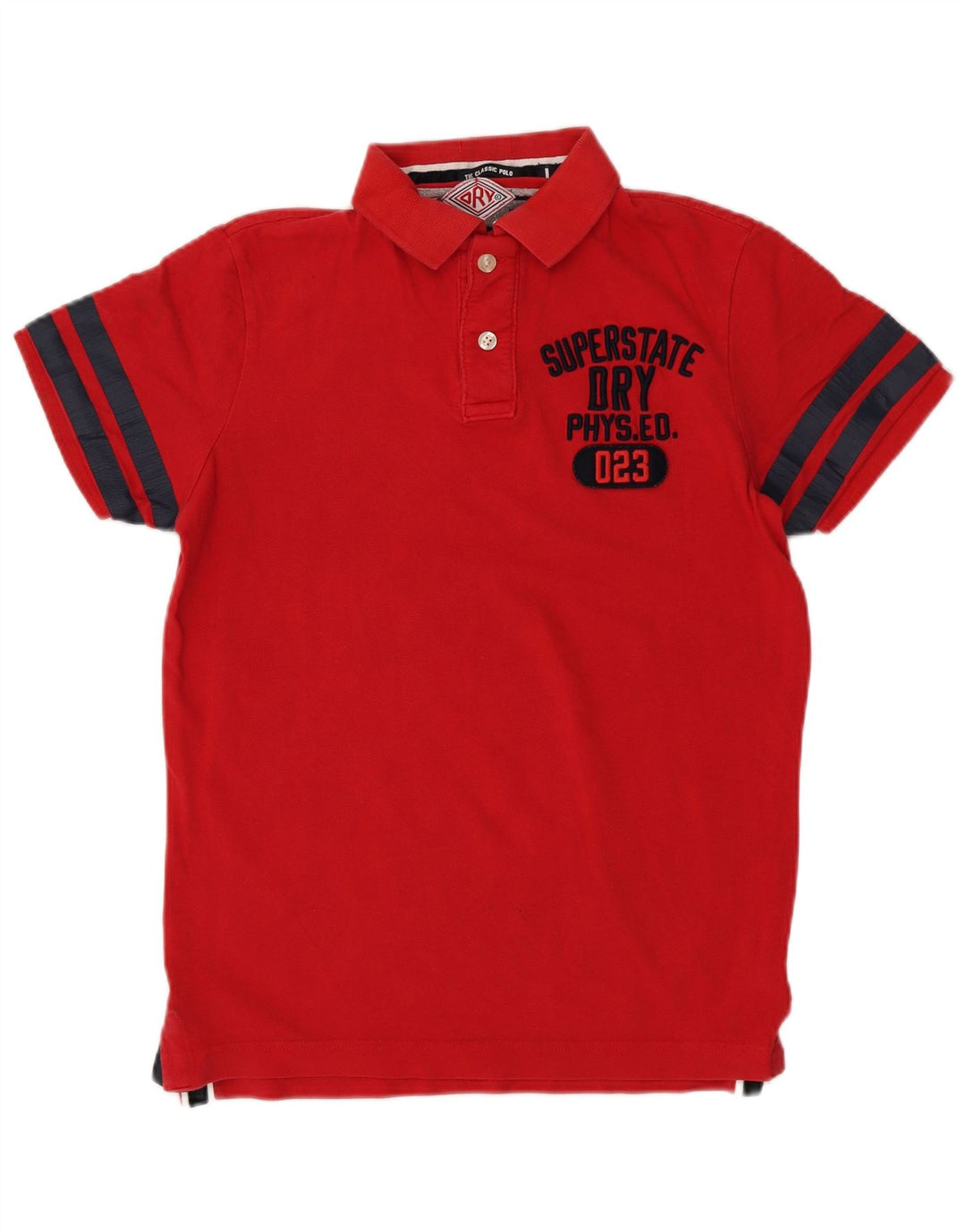 Superdry grafisk poloshirt til mænd, stor rødstribet bomuld