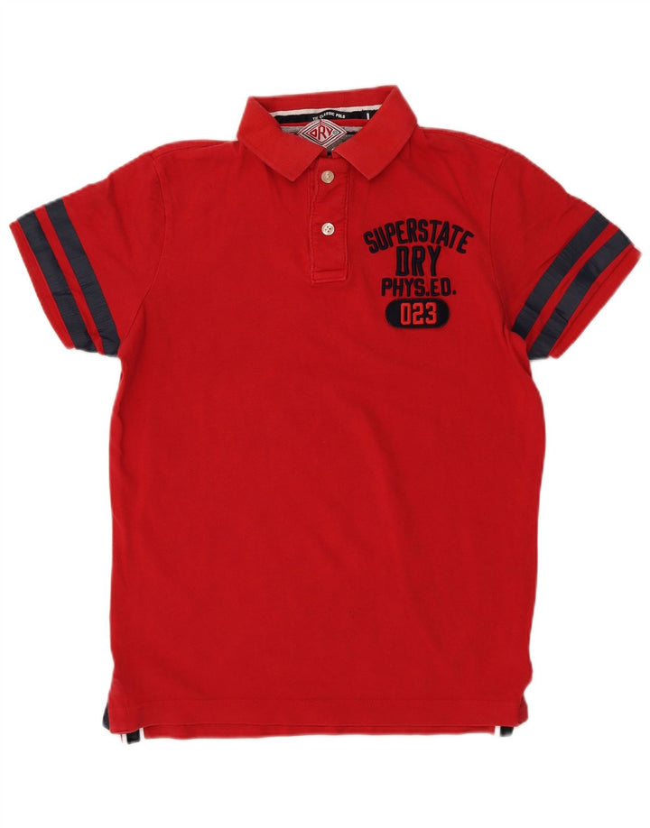 Superdry grafisk poloshirt til mænd, stor rødstribet bomuld
