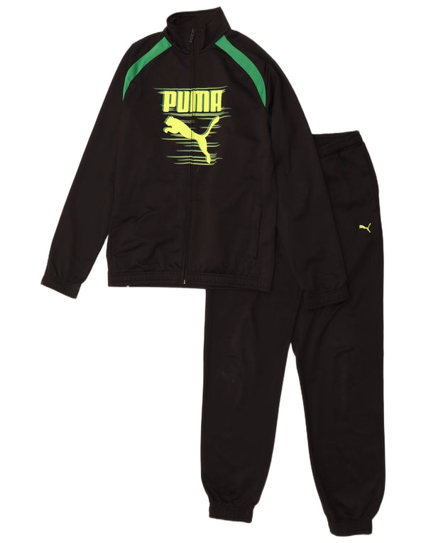 Puma Boys Graphic Full Tracksuit 15-16 år Sort Colourblock