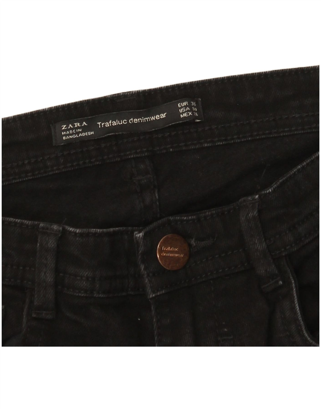 Zara Dame Flared Jeans EU 36 XS W26 L32 Sort