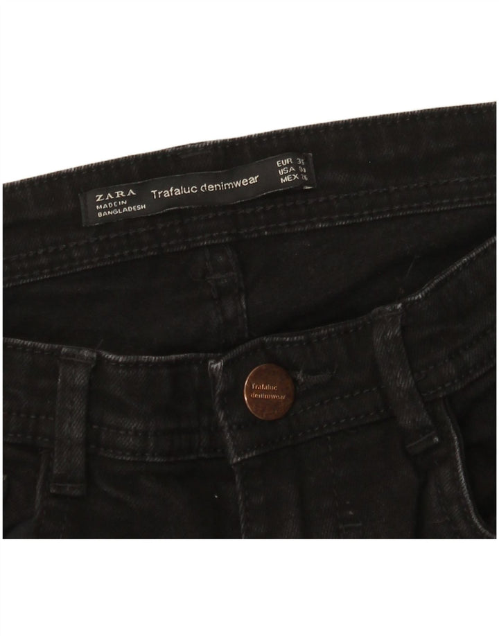 Zara Dame Flared Jeans EU 36 XS W26 L32 Sort