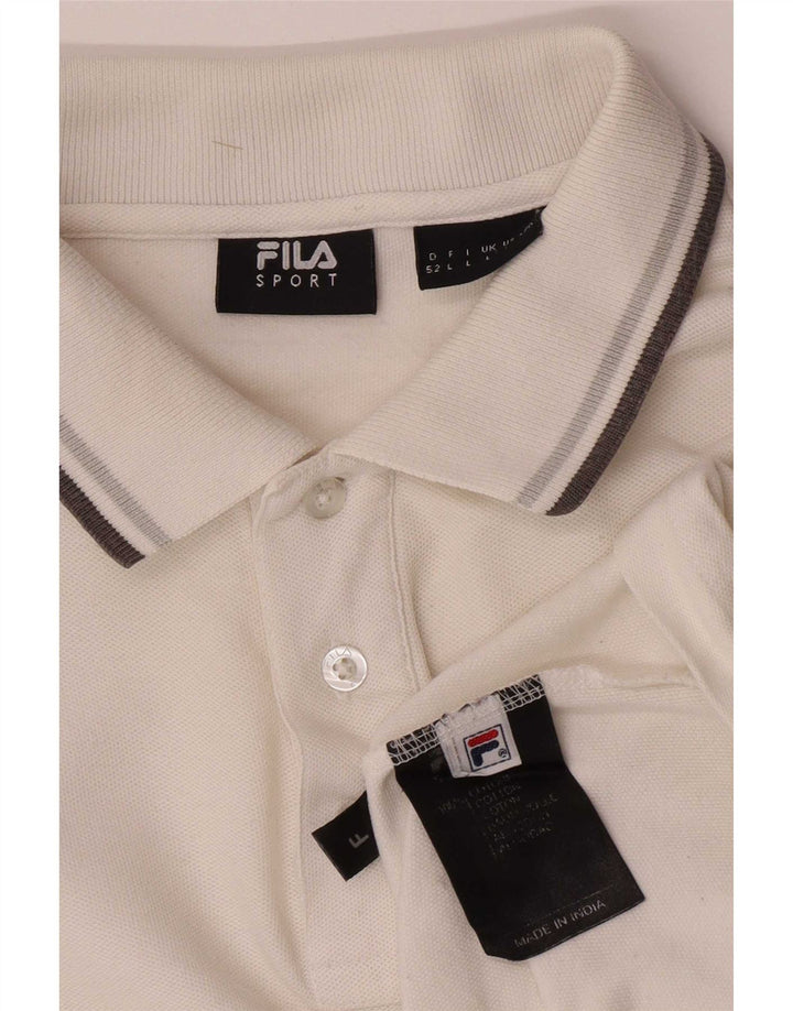Fila Langærmet Polo Shirt til mænd Stor hvid bomuld