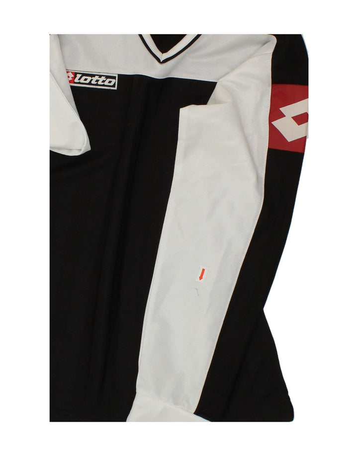 LOTTO Boys Graphic Top Long Sleeve 10-11 Years Medium Black Colourblock Vintage Lotto and Second-Hand Lotto from Messina Hembry 