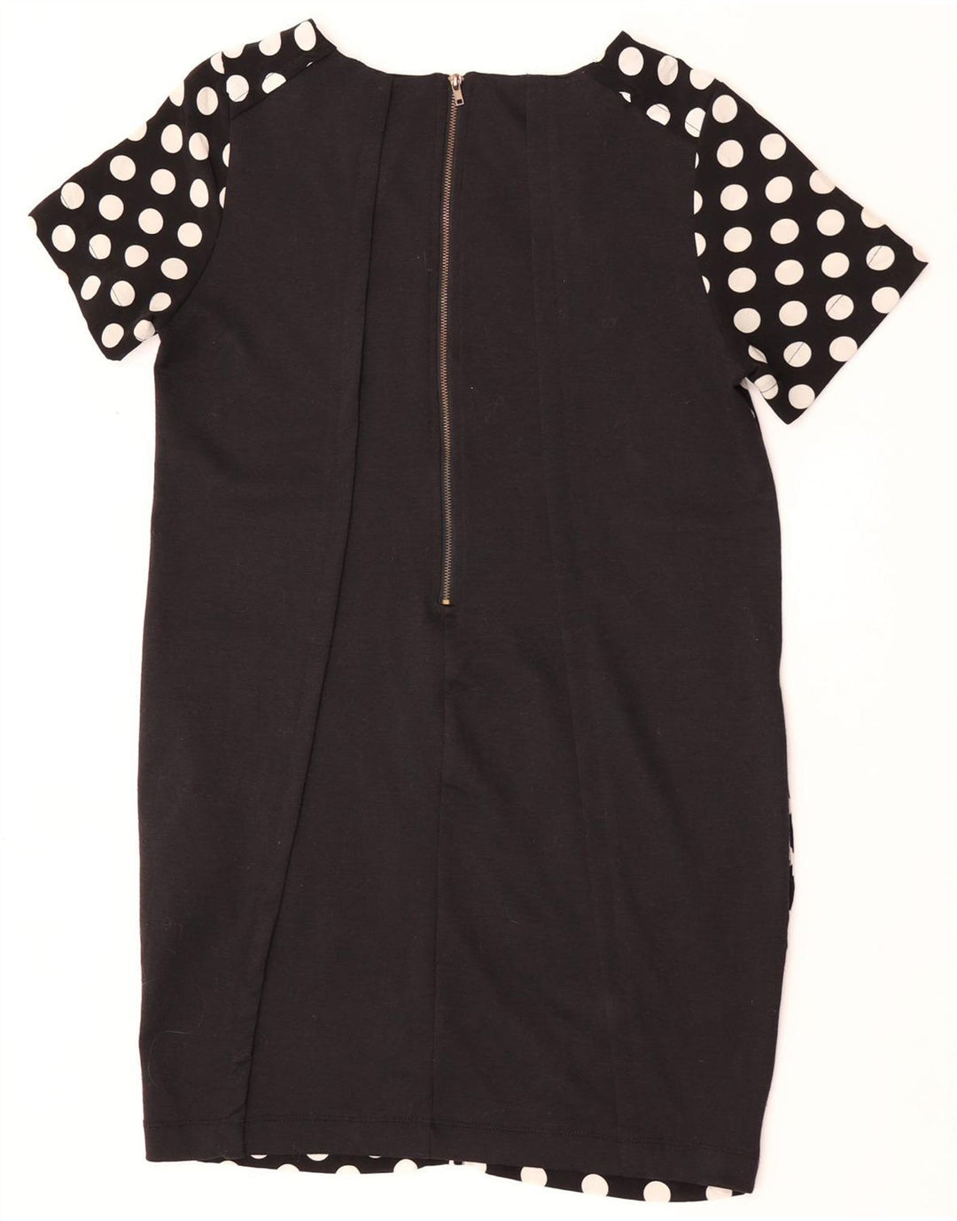 Zara Womens Shift Dress UK 12 Medium Black Polka Dot Polyester